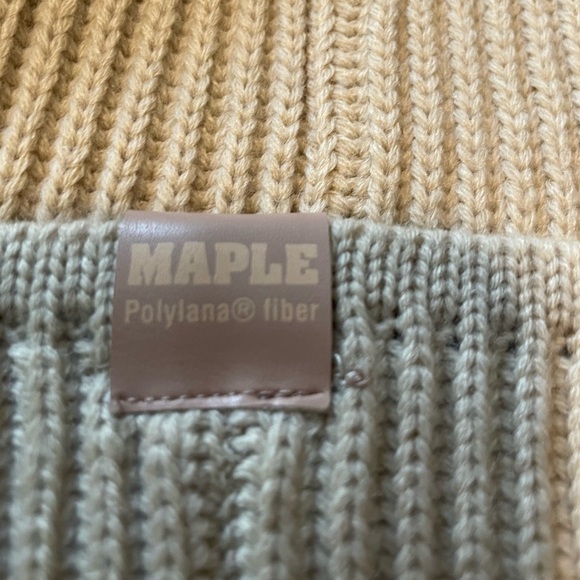 Atlantis Headwear Sustainable Beanie 100% Recycled Poly Chunky Knit Cuff Tan - Picture 12 of 12